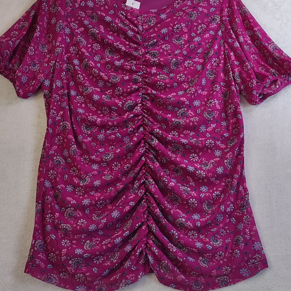 Lane Bryant Beautiful Pink Floral Blouse